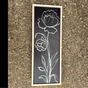 Hobby Lobbys Indigo Floral II Hard Canvas Like Frames Wall Hanging